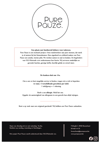 Preview menukaart Pure Pauze Brasschaat